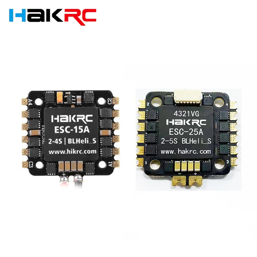 HAKRC BLHELI_S mini 15A/25A 4 в 1 бесщеточный ESC SILABS EFM8BB21F16G 2-4S поддержка Dshot600 Oneshot 20x20 мм для гоночного дрона RC FPV