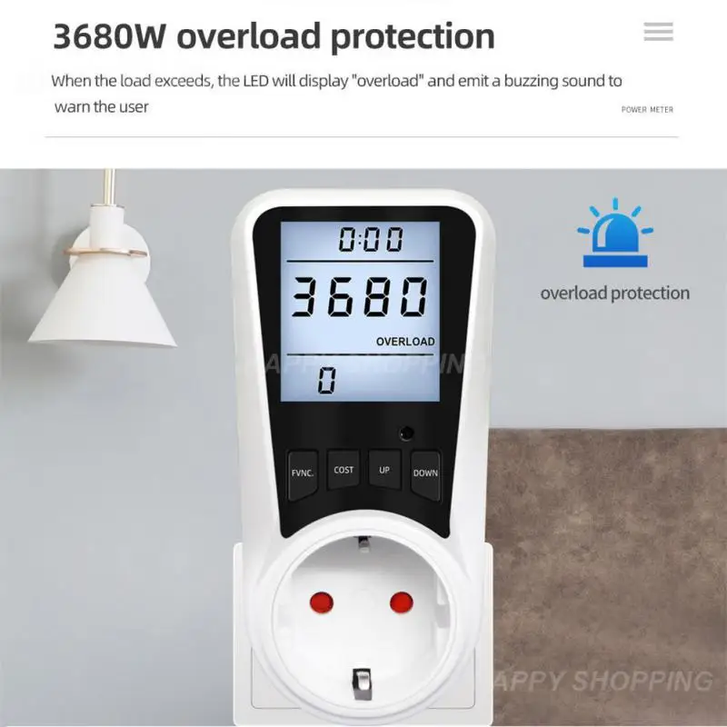 

Electricy Consumption Meter Socket 16a Power Analyzer Eu Uk Us Fr Br Au Wattage Kwh Energy Meter Lcd Display With Backlight