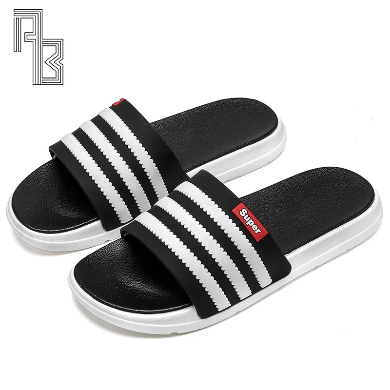

Slippers Men's Summer New Casual Striped Beach Flip Flops Male Female Designer Shoes Indoor Couple Bathroom Sliders Big Size