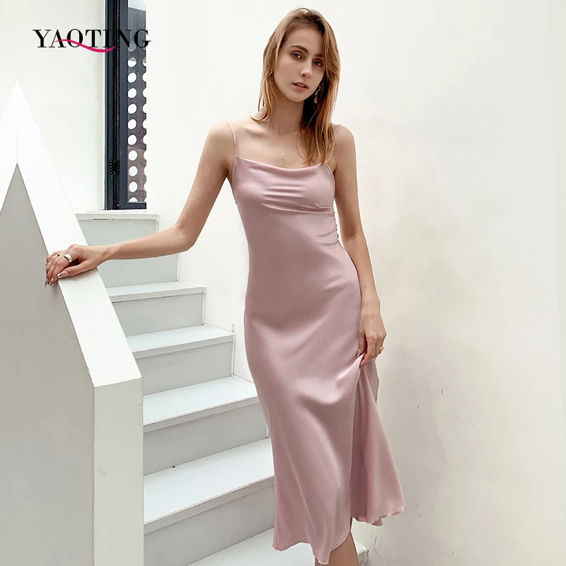 

YAOTING 2022 New Design Sexy Nightgowns Night Dress Women's Nightie Long Nighty for Ladies Sexy Home Clothing Satin Sleepwear