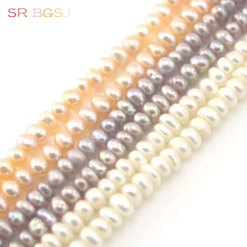 

Бесплатная доставка 4-5 мм больше цветов Rondelle пресноводный жемчуг ювелирное изделие из драгоценных камней изготовление россыпью Бусины Strand ...