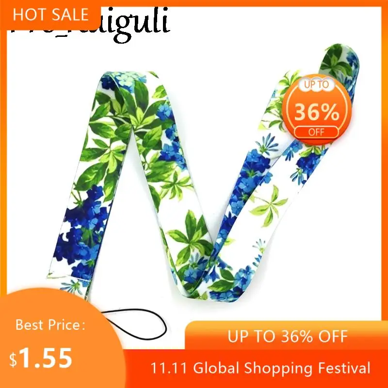 

Green Blue Flowers Sunflowers Neck Strap Lanyards ID badge card holder keychain Mobile Phone men women key Strap Gifts