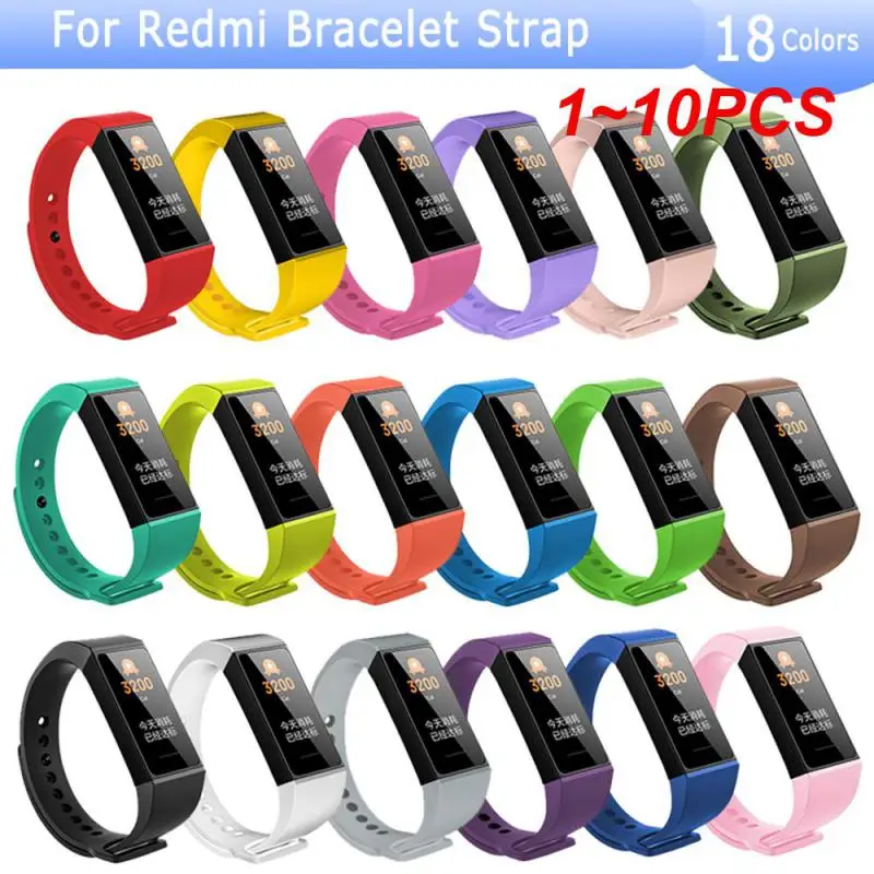 

1~10PCS in1 Wrist Strap With Film For Mi Band 4c Silicone Strap Replacement Smart Bracelet on Band 4C