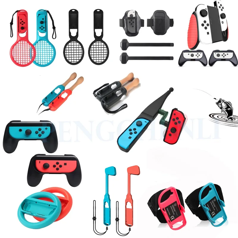 Nintend Switch Game Accessories Kit For Nintendo Switch Joycon Gaming Controller Handle Grip Gamepad Joystick Holder Stand Set