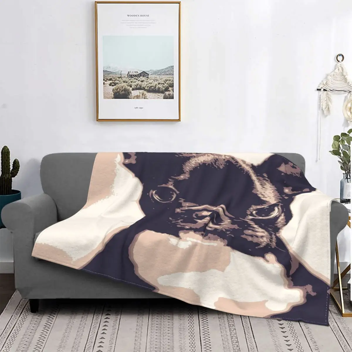 

Симпатичное одеяло для щенка с французским бульдогом, покрывало для кровати, клетчатые пододеяльники, покрывала для кровати, одеяло с капюш...