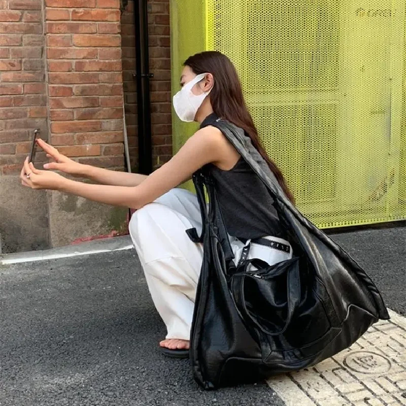 

Vintage Women Tote Bag Large Capacity Shoulder Bag Soft PU Leather Handbag and Purse Designer Lady Armpit Bag Purse sac