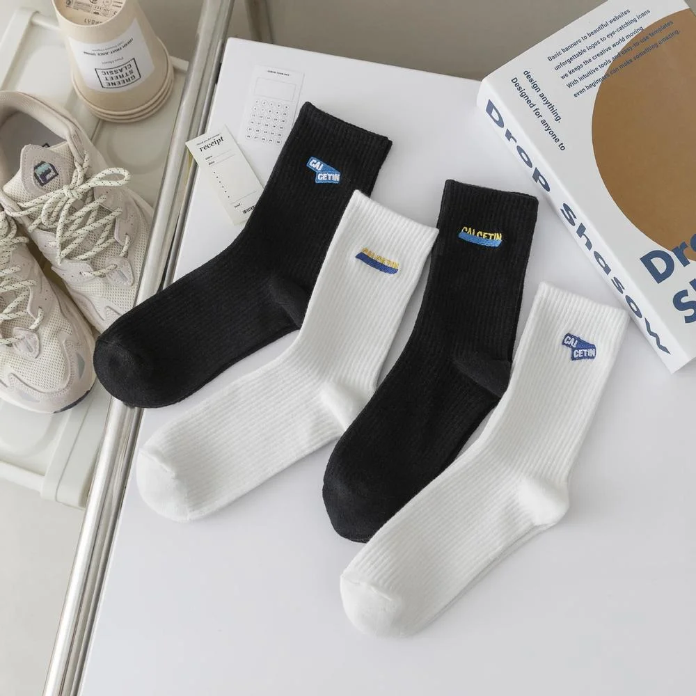 

Носки женские хлопковые с вышивкой, дышащие спортивные уличные модные