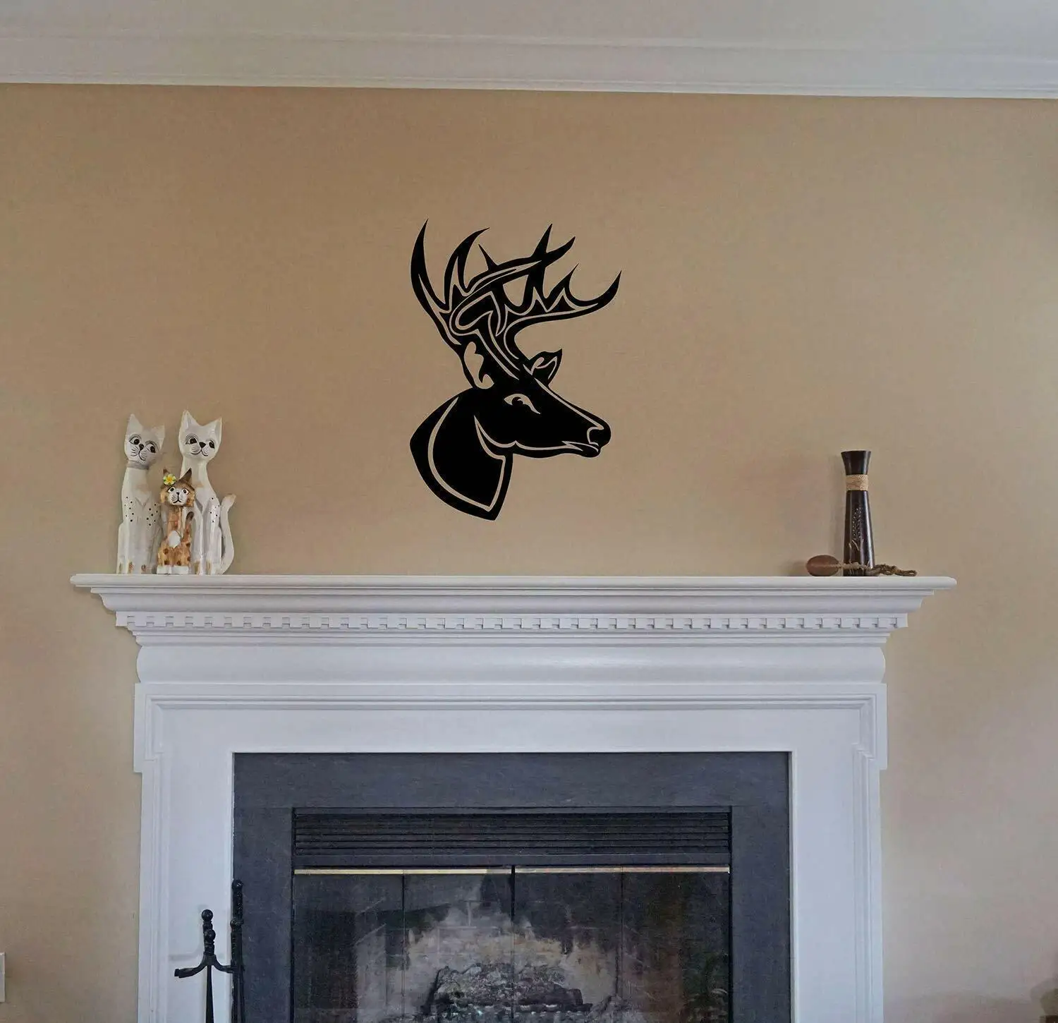 

Buck Deer Metal Wall Sign for Cabin - New Antlers Rack Head Man Cave Cabin Decor