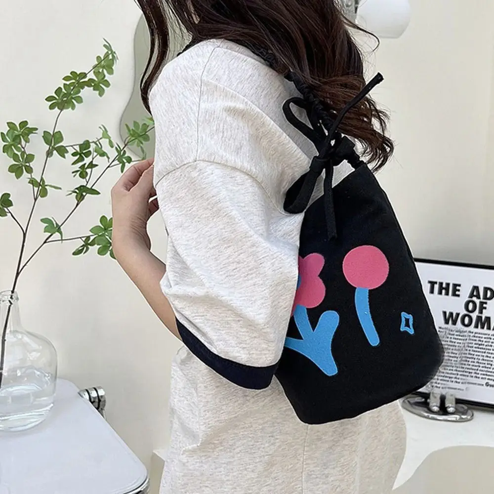 

Bucket Bag Tulips Printing Shopping Books Bags Printed Korean Canvas Bag Women Handbags Tote Bag Women Shoulder Bags