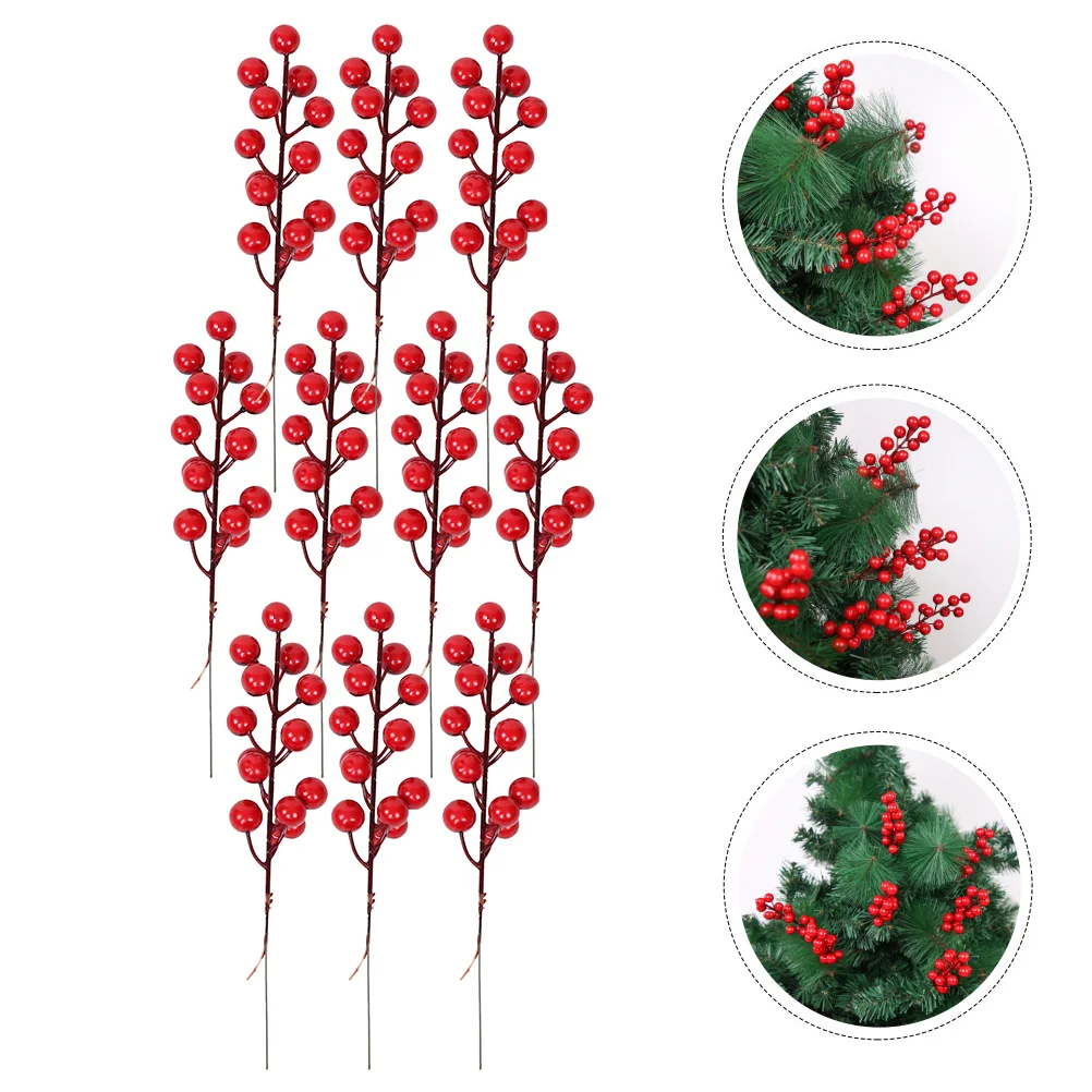 

Berry Christmas Berries Artificial Picks Red Wreathstems Holly Branches Flower Tree Fruit Making Fake Decor Decorations Craft