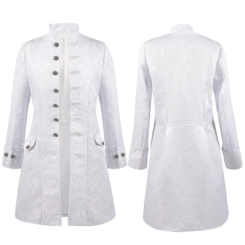 

Manyi Is Still New European and American Men's Coat Solid Color Fashion Steampunk Retro Men's Uniform Stand Collar Suit