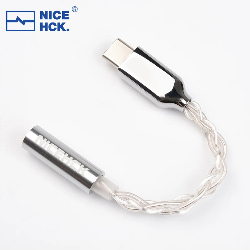 Фото Кабель-адаптер NICEHCK ALC5686/C100 с металлическим корпусом для Hi-Fi декодирования, вход Type-C Lightning, поддержка линейного управления и микрофона №4
