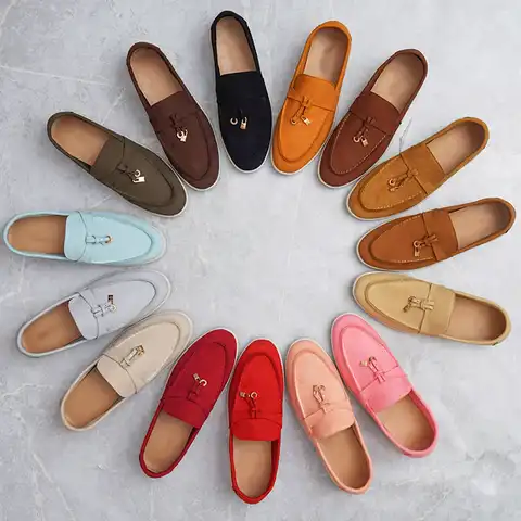 2022 New Luxury Brand Men Loafers Suede Causal Moccasin Genuine Leather Lock Beanie Shoes Comfortable Soft Sole Flat Shoes