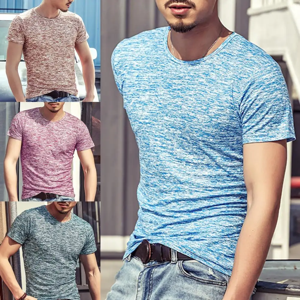 

Men Tops Eye-catching Easy Wear Cotton Blend Camouflage Color Slim Men Pullover T-shirt for Daily