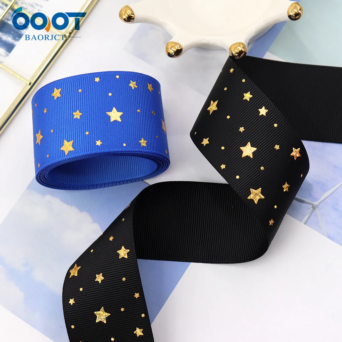 Репсовая лента с бабочкой и бронзовым градиентом 1-1/2 дюйма (38 мм) 10 ярдов 22307-2