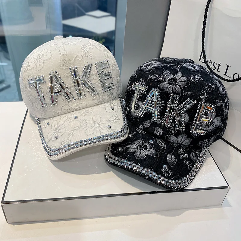 

Summer Delicate Women Diamond Letter Baseball Cap Snapback Style Lady Hats Hot Selling Gorras