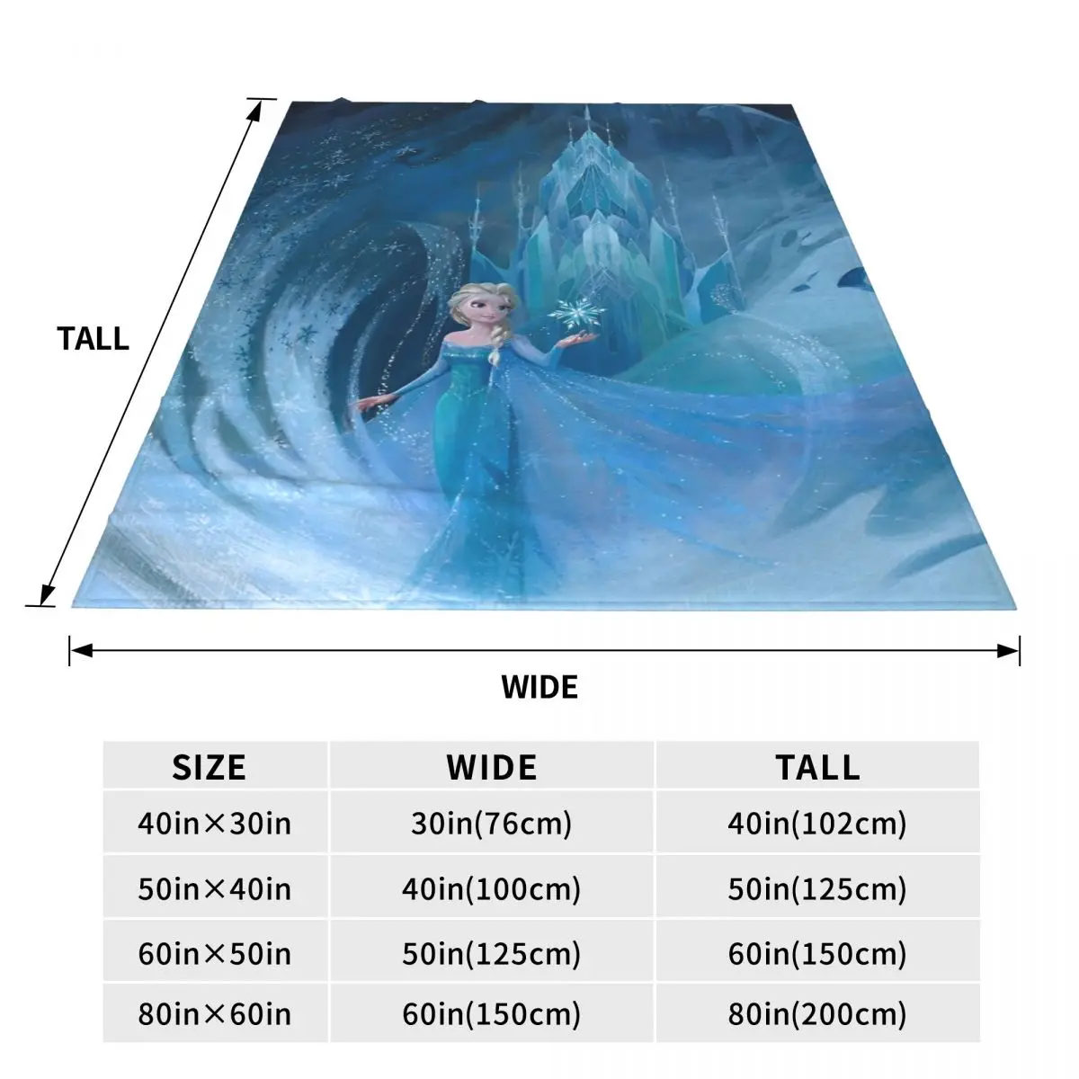 Фланелевое Одеяло Холодное сердце Эльза принцесса мультфильм замок снег