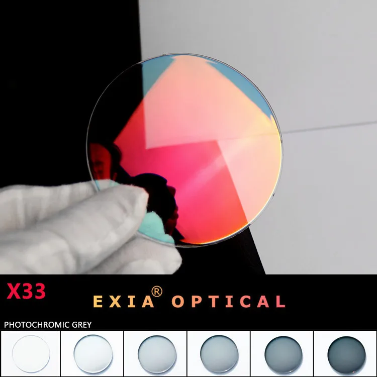 Фото Объектив EXIA X34, фотохромные серые зеркальные линзы с вспышкой, красные линзы для солнцезащитных очков SHMC MR-8 1,61 UV400 Curve 3 №1