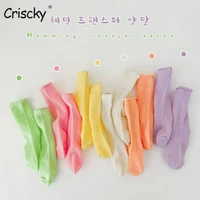 criscky 3 pairs spring summer children socks boys girls soft solid cotton tube socks kids solid candy color cute socks