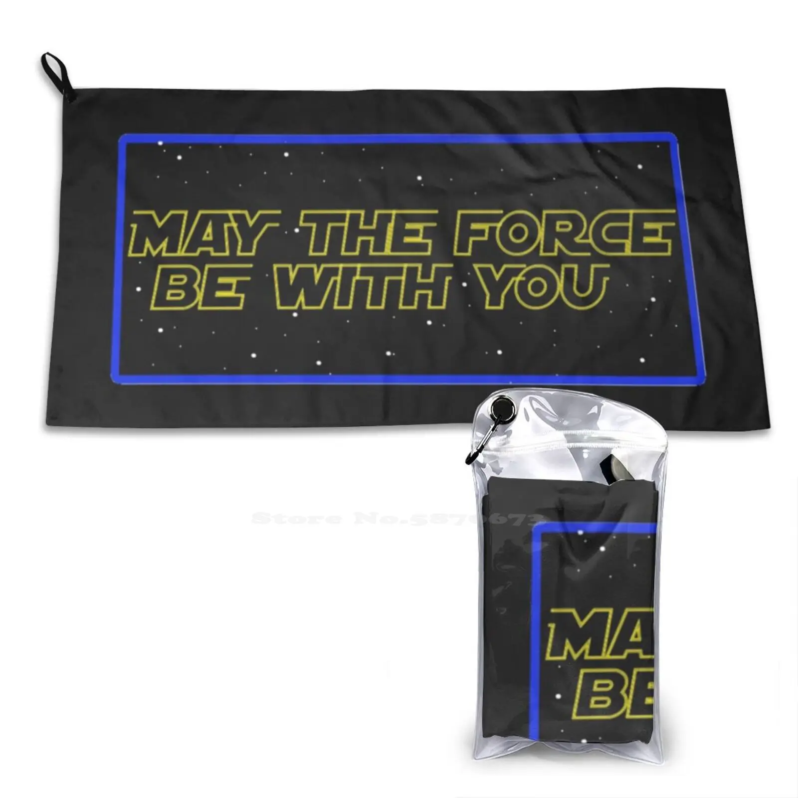 May The Force You Galaxy Yellow Font Jedi Skywalker