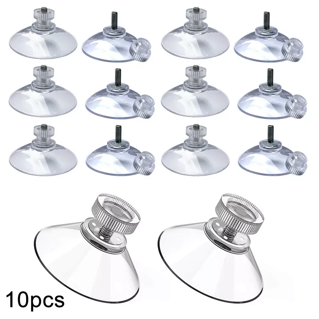 

NEW2023 10PCS Mushroom Head Clear Suction Cups Thumb Nut Strong Vacuum Suckers PVC Kitchen Bathroom Window Wall Car Hooks 41mm