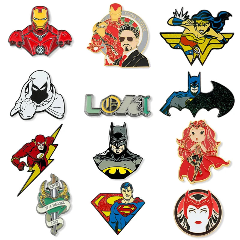 Коллекция Disney Marve, брошь, значок, Железный человек, Капитан Америка, Человек-паук, Халк, Мстители, металлическая эмалированная булавка на лацкан, аксессуары