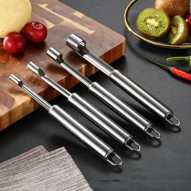 

YhJujube Corer Stainless Steel 4 Pcs Set Household Hawthorn Apple Pear Fruit Deseed Machine Multi-functional Kitchen Gadgets