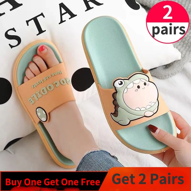 

Slippers Women's Summer and Korean Cartoon Cute Ins Net Red Anti-skid Anti Odor Slippers for Home