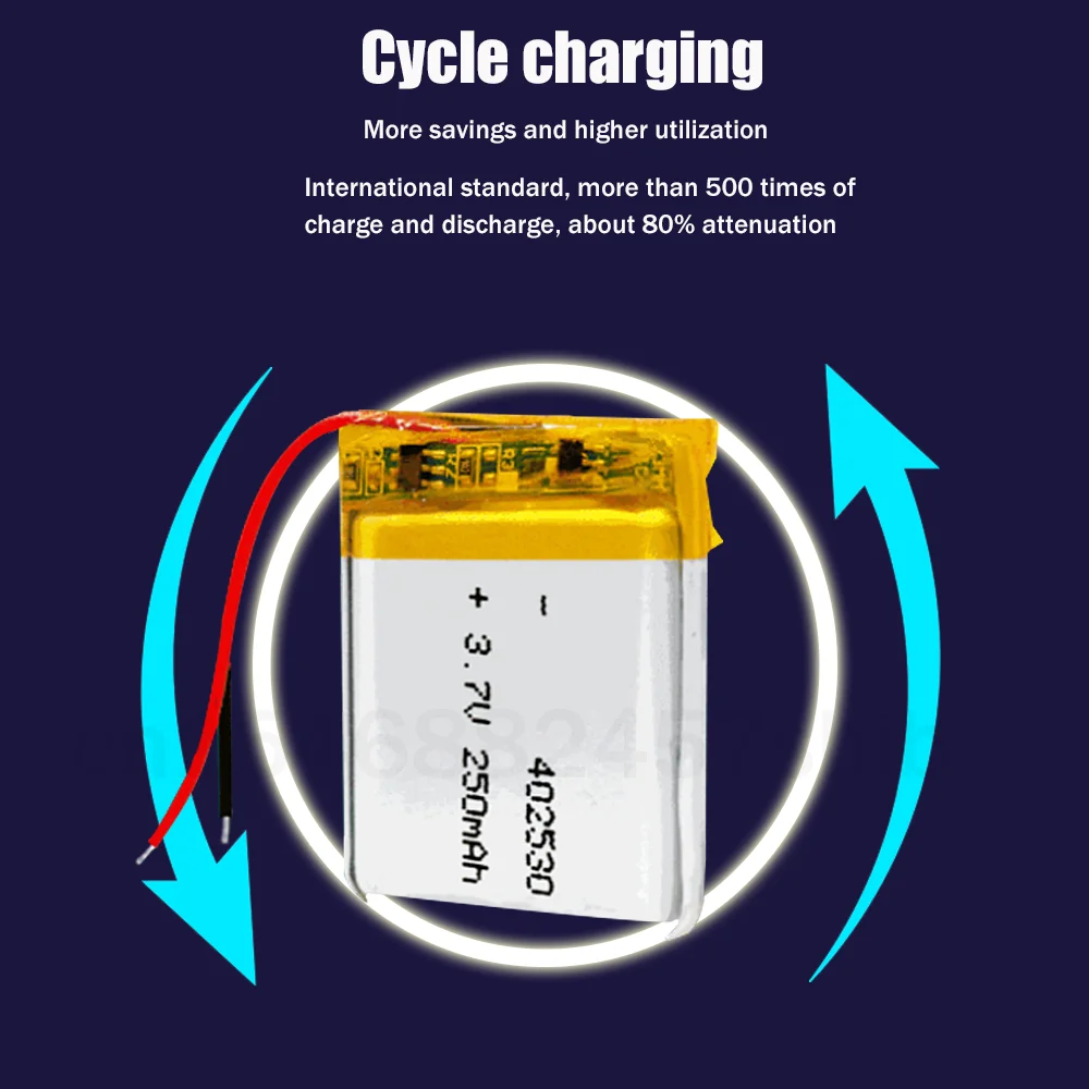 Литий-полимерный перезаряжаемый литий-ионный аккумулятор 3 7 в 250 мА/ч 402530 042530 для