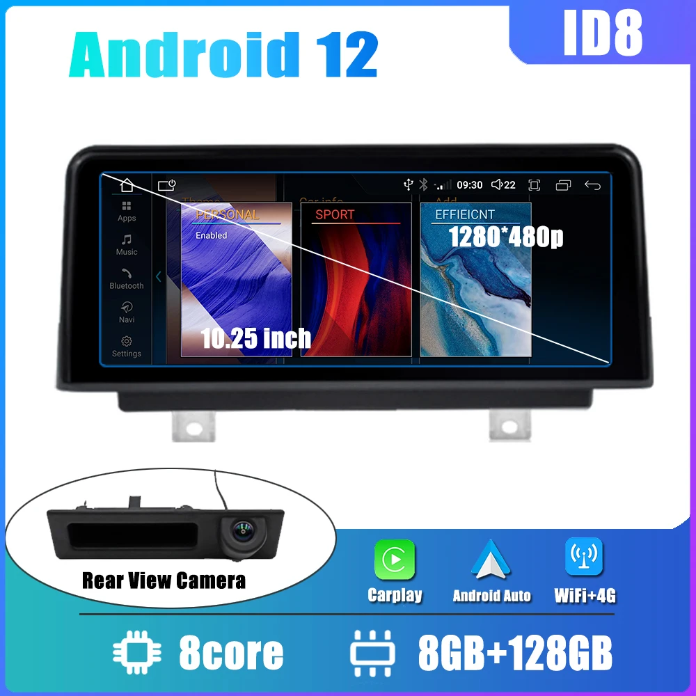 

10.25" ID8 Android 12.0 Carplay Auto Radio Multimedia Player GPS Navigation For BMW 1 Series F20/F21/F22/F23 NBT System Stereo