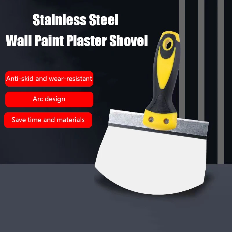 

Stainless Steel Putty Knife Wall Paint Plaster Trowel Arc Ash Shovel Paint Feed Filling Scraper Blade Spatula Construction Tools