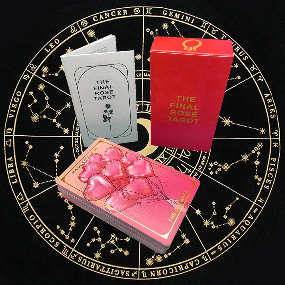 

12CM×7CM Gilding Crafting Final Rose Tarot Deck Cards with Guide Booktarot Cards for Beginners