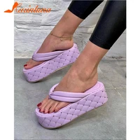 karinluna fashion brand new women slippers purple flip flops platform outdoor female slippers summer 2022 comfy big size 36 43