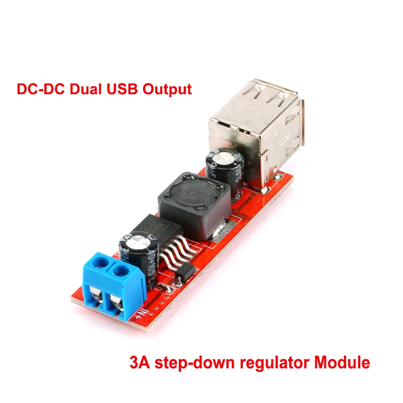 DC-DC Power Module Dual USB Output 3A Step-down Regulator 9/12/24/36V To 5V