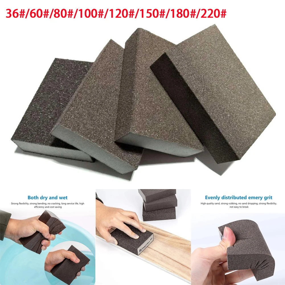 

36-220# Emery Sponge Sand Block 8 Suit 4 Emery Aroud Woodworking Furniture Polishing Metal Derusting Jade Sanding Sandpaper