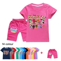 disney cry babies girls clothing summer boys girls fashion breathable cotton t shirt shorts childrens suit 2 16y