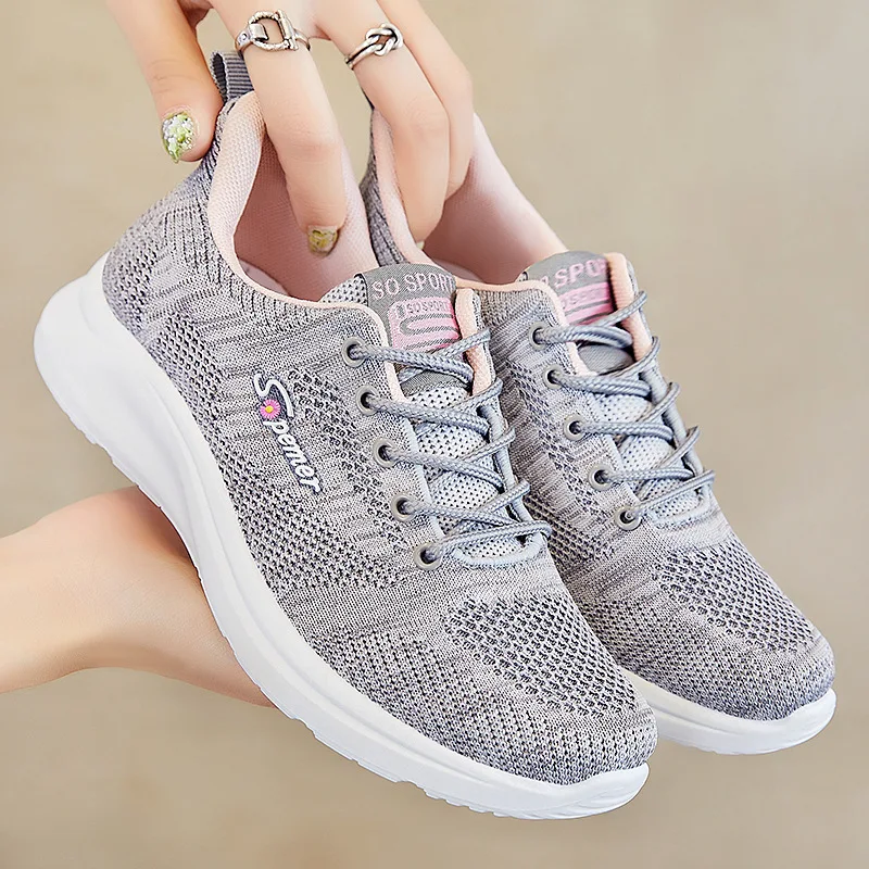 

Женская спортивная обувь, Новинка осени 2022, женская обувь, дышащие плетеные беговые кроссовки на мягкой подошве, кроссовки на платформе