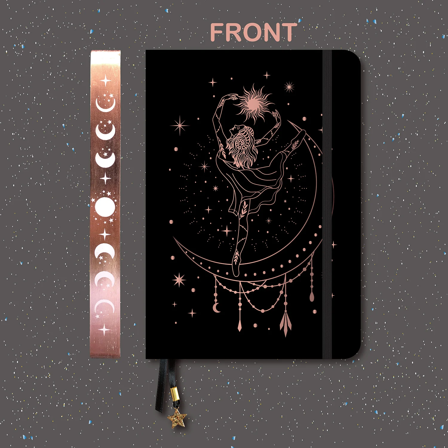 My Girl Dance 180GSM Bamboo Paper Bullet Dotted Journal Dot Grid Notebook ROSE GOLD Edges And Engrave MOONS BUJO Lovers - купить по