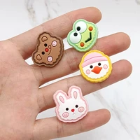 dropshipping 1pc cute button animal shoe charms rabbit frog bear shoe accessories buckle decoration fit croc jibz kids xmas gift