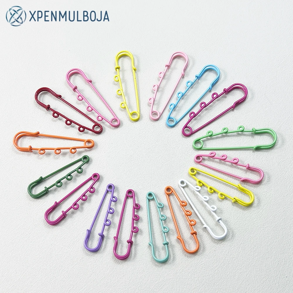 

10pcs Colorful Brooches Large Safety Pins Blank Brooch Base Fastener for For DIY Spring Lock Jewelry Craft Making Accessories