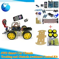 4wd smart car robot chassis for arduino with tracking and obstacle avoidance by infrared remote control