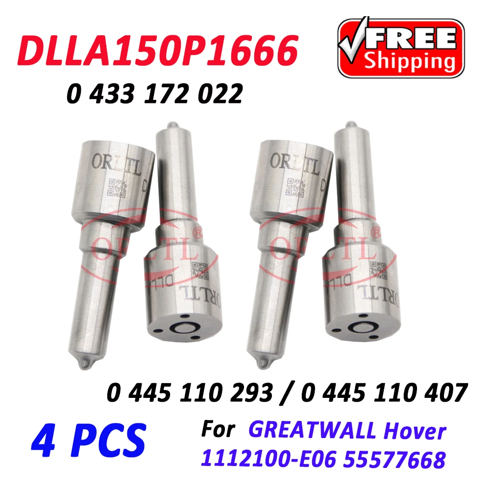ORLTL DLLA 150P 1666 Дизельная форсунка DLLA150P1666 150 P1666 0433172022 для GREATWALL Hover 0445110293 0445110407