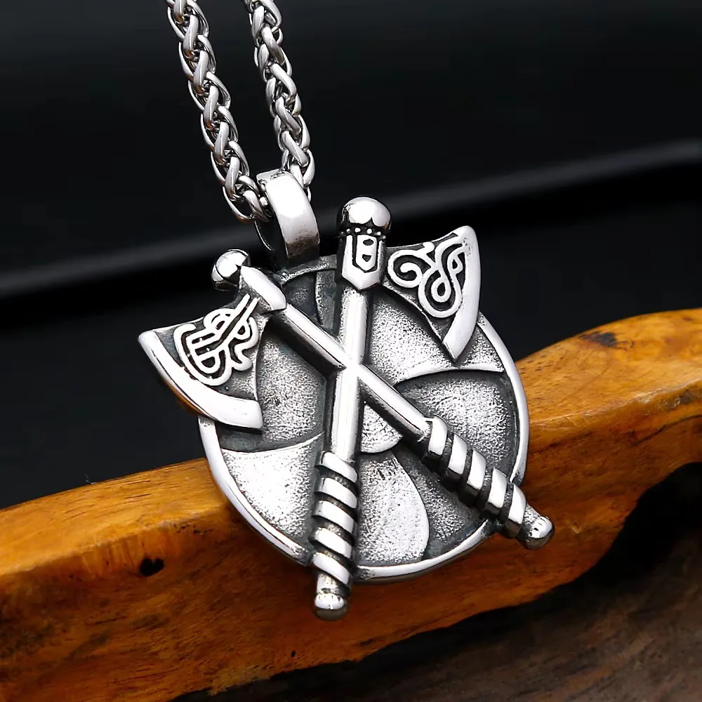 NORTHMAN Винтажное ожерелье с топором из нержавеющей стали