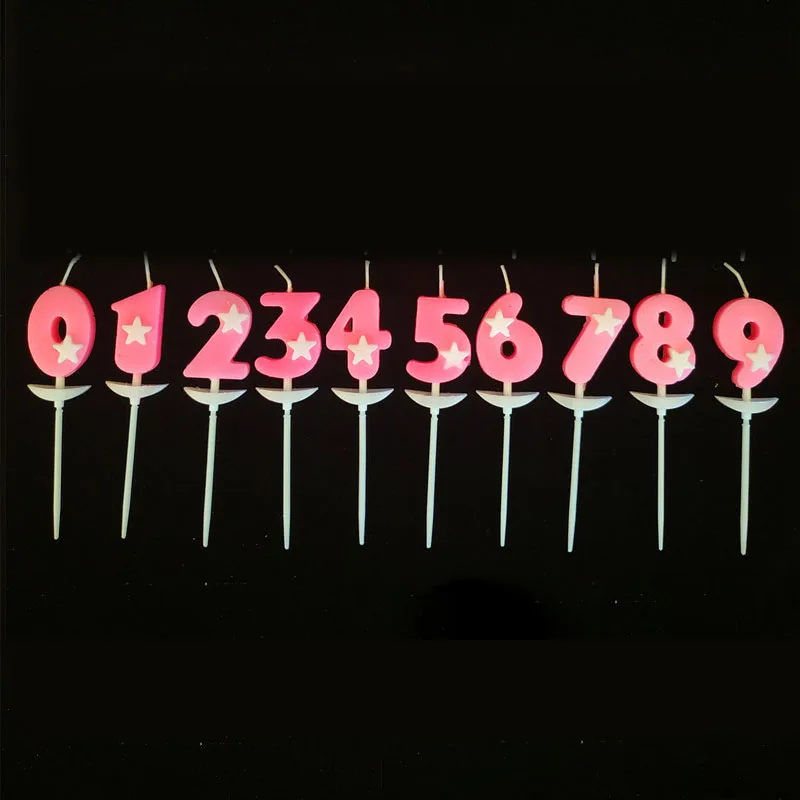 

Cute Star Birthday Number Candle Princess Prince 0-9 Number Candles Cake Decor Digital Candle Topper Cupcake Party Candles