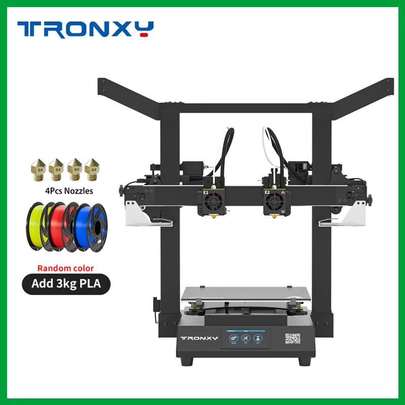 

Tronxy 3d Printer Gemini XS Two Head Dual Extrusion Independent Dual Extruder TMC2225 Auto-leveling 3D Printer 255*255*260mm