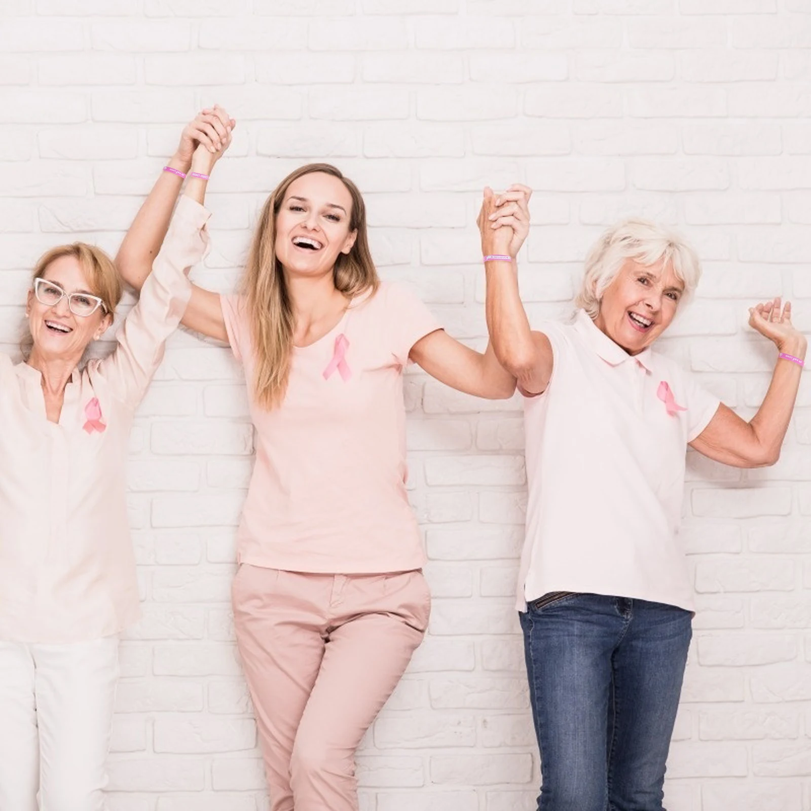 

Breast Cancer Awareness Silicone Wristband Hope Faith Strength Courage Wristband