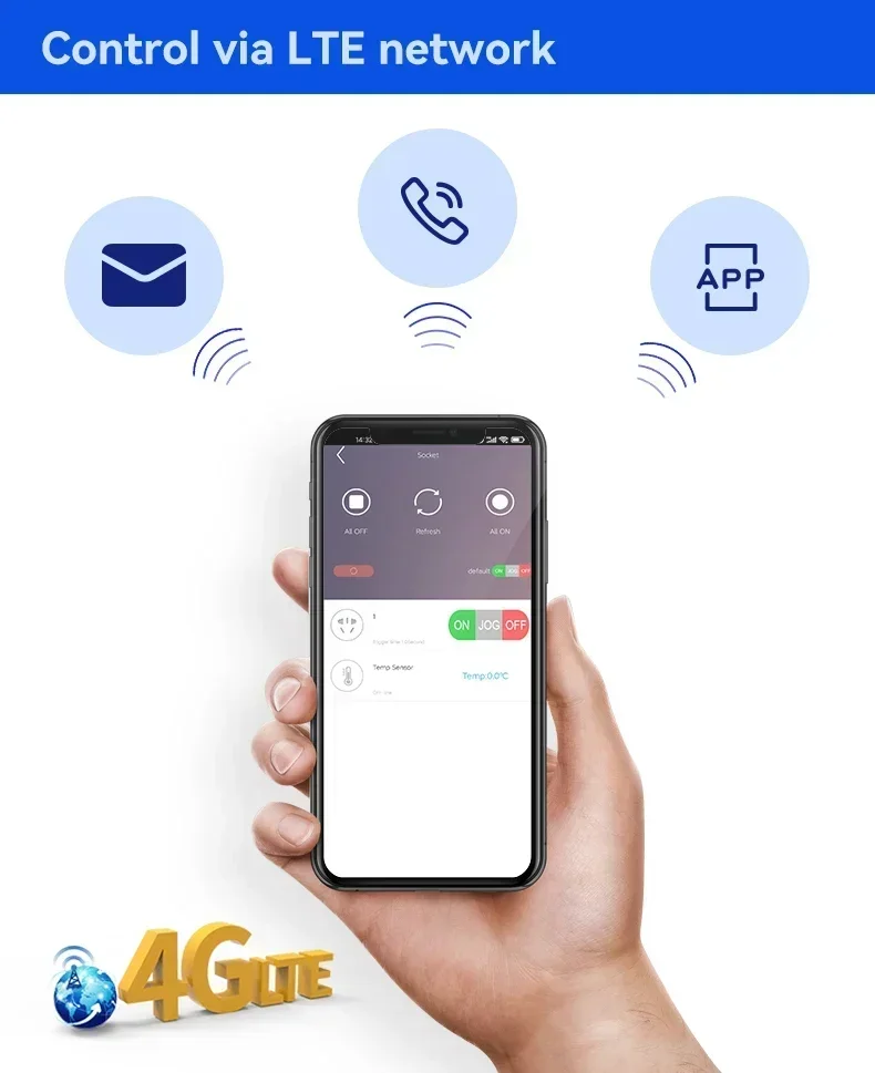 SC1-WLTE-4G Переключатель управления SIM-картой 16A SMS Интеллектуальная розетка