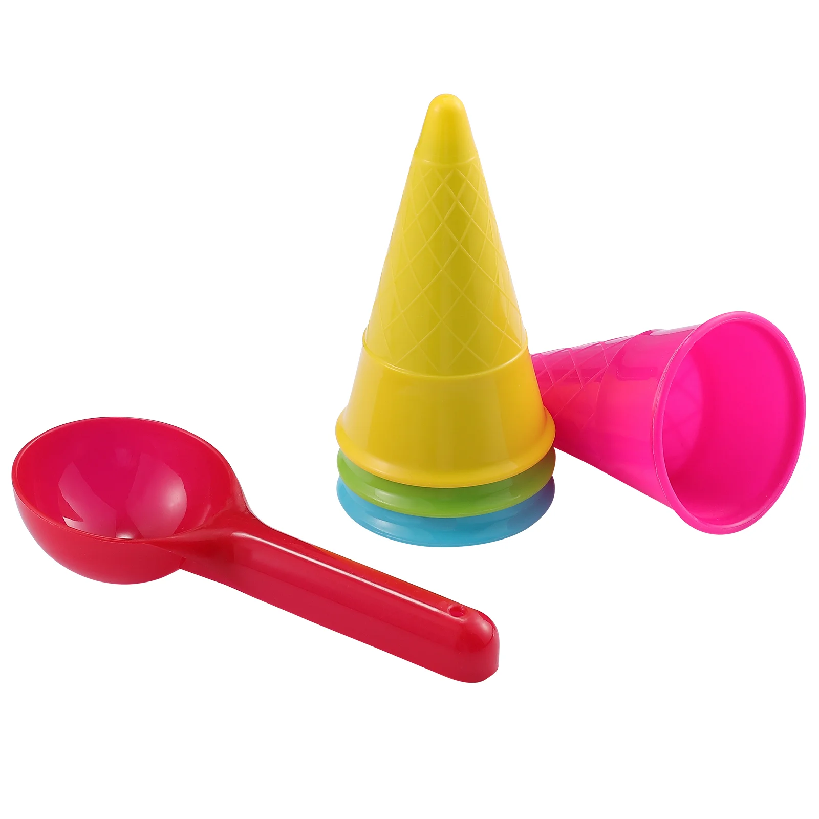

TOYANDONA 10pcs Ice Cream Cones Scoop Outdoor Beach Toy Set for Toddlers Kids (Random Color)