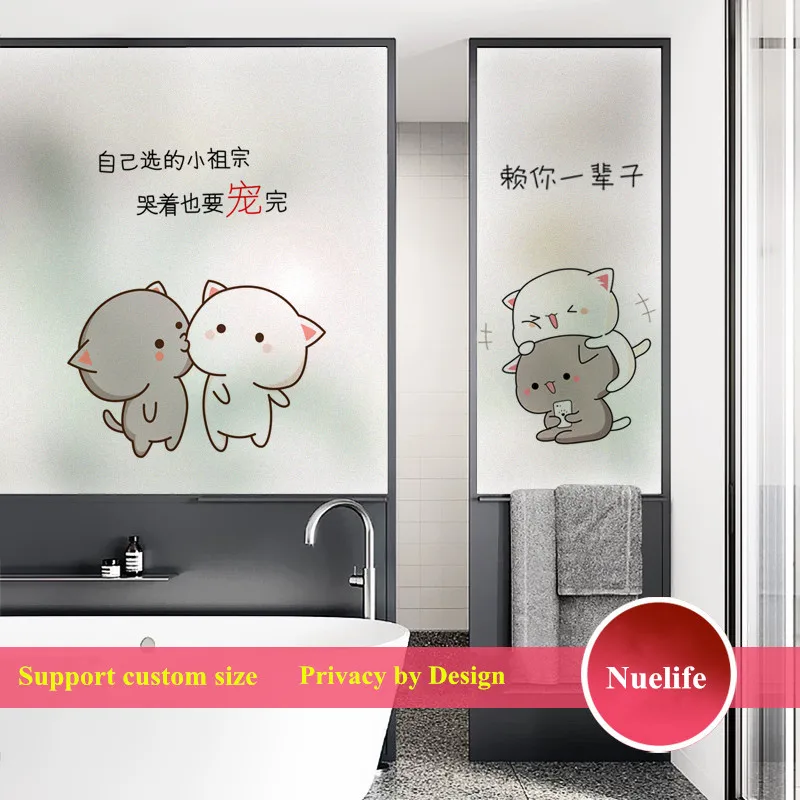 

Cartoon character bathroom bathroom opaque anti-peeping sliding door glass stickers bedroom window frosted film sticker