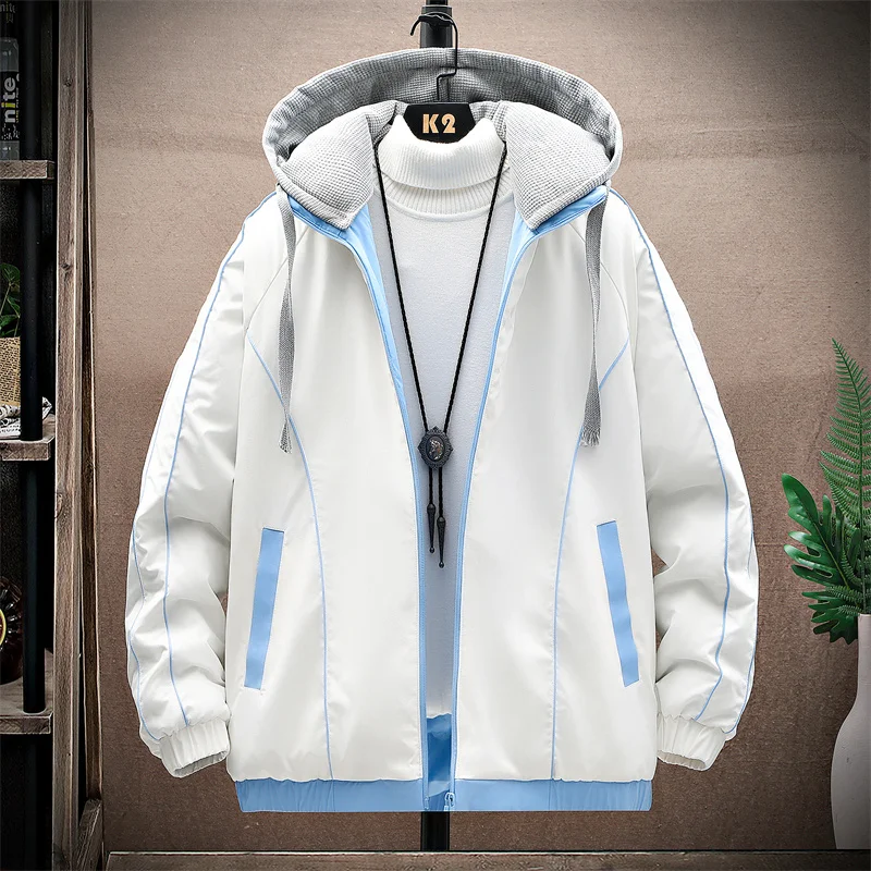 Oversized  7XL 8XL Winter Men Parka Solid Color Harajuku High Quality Men Hooded Casual Warm Thickened Jacket Men Fashion Parka